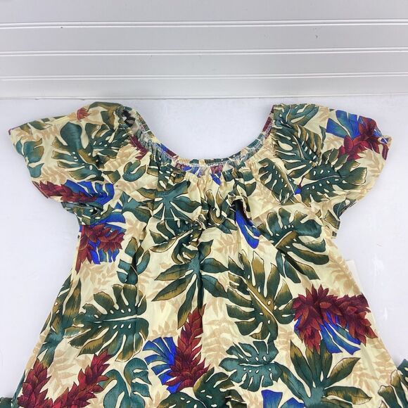 NWT Hilo Hattie Dress Hawaiian Size Small Scoop Neck Floral Monstera Muumuu - Picture 8 of 9